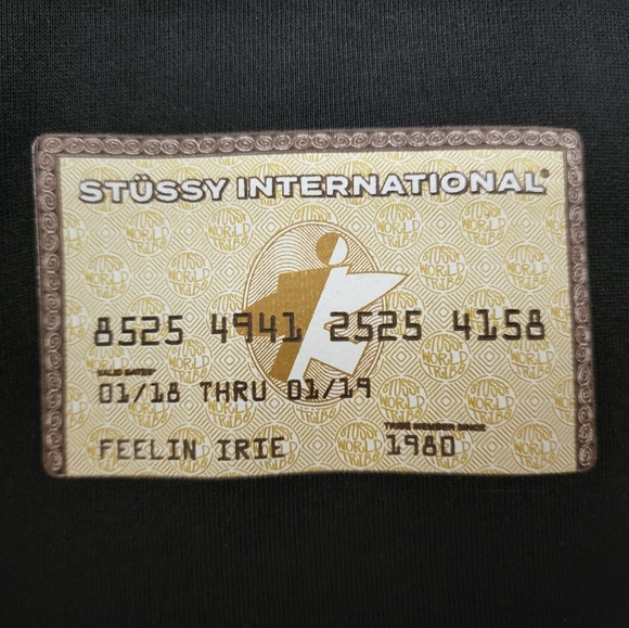 STUSSY AMEX HOODIE - BLACK - MEDIUM - RARE 2021 - Picture 2 of 5